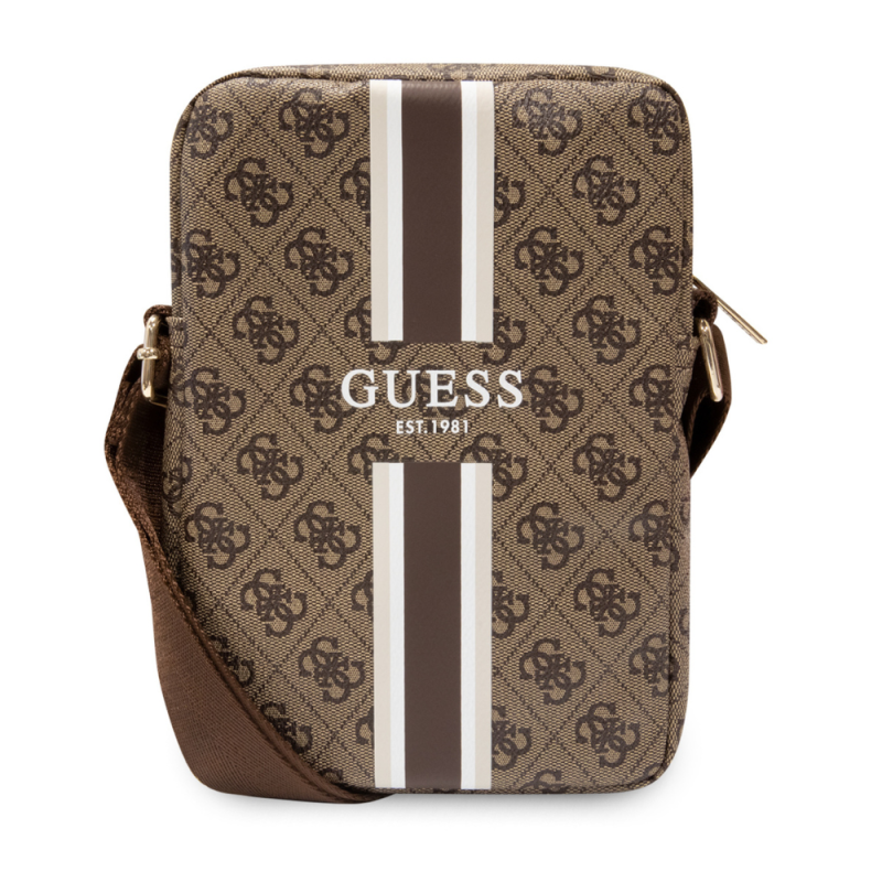 Sac bandoulière pour tablette 4G Stripes Guess GUTB8P4RPSW – 8" Marron — Accessoire · Smarty Paris 18e